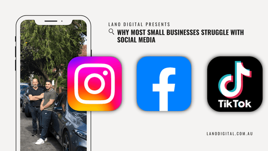 Social media icons for Instagram, Facebook, and TikTok with a creator filming content outdoors