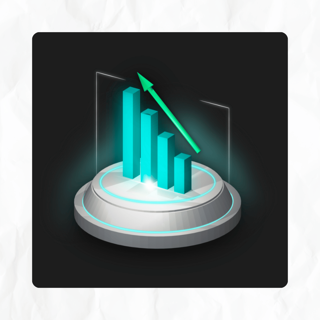 DataTempo graphic showing a rising bar graph on a pedestal