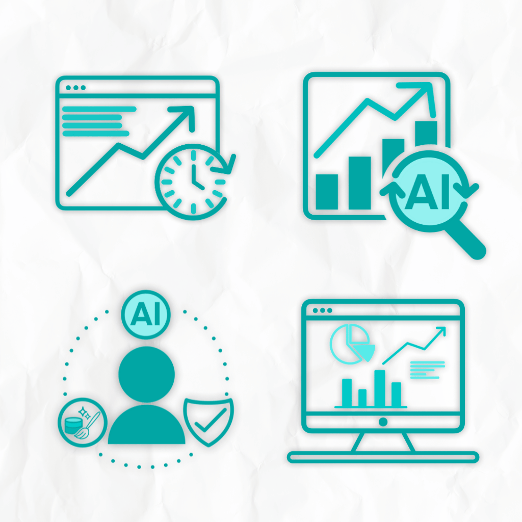 Graphic showing digital marketing strategy icons
